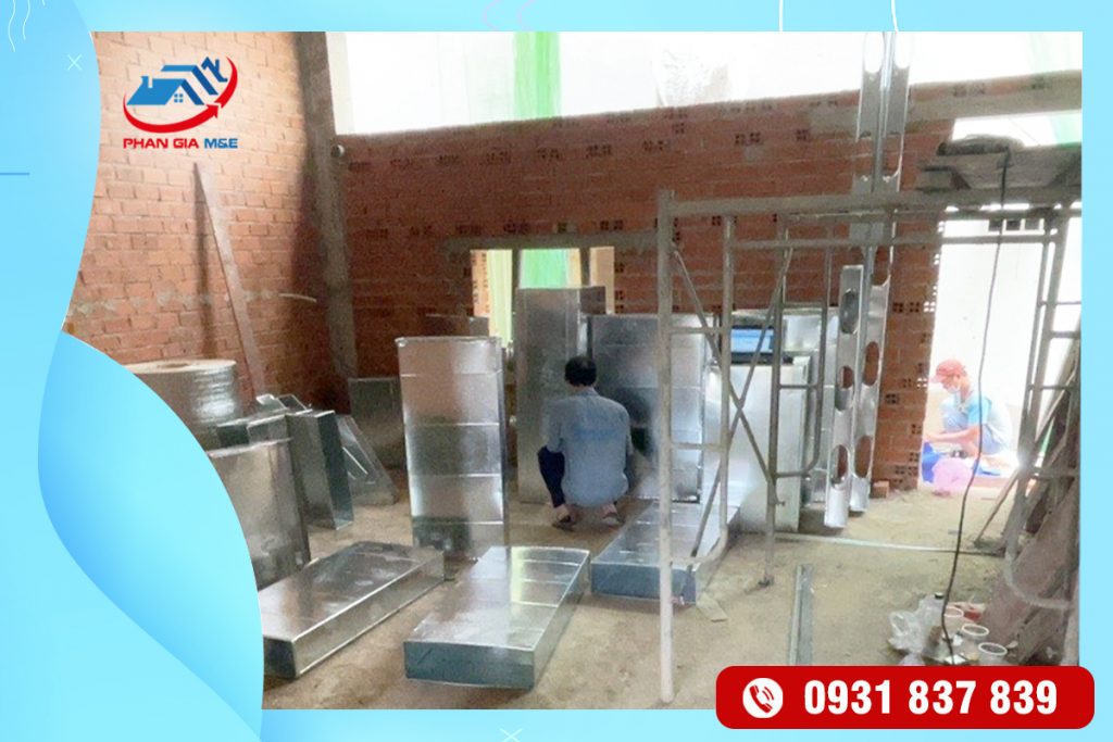 Quá trình lắp đặt máy lạnh giấu trần nối ống gió tại Bình Tân